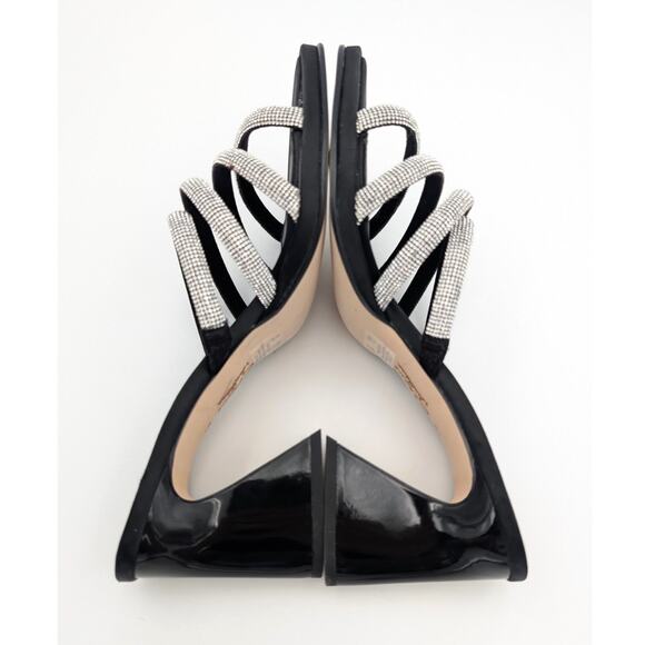 Circus NY Heddie Rhinestone Strap Heeled Sandals Women's Black Size US9M EU40 - Picture 6 of 10